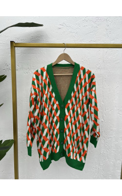 Amy Buttoned Knitted Cardigan Green