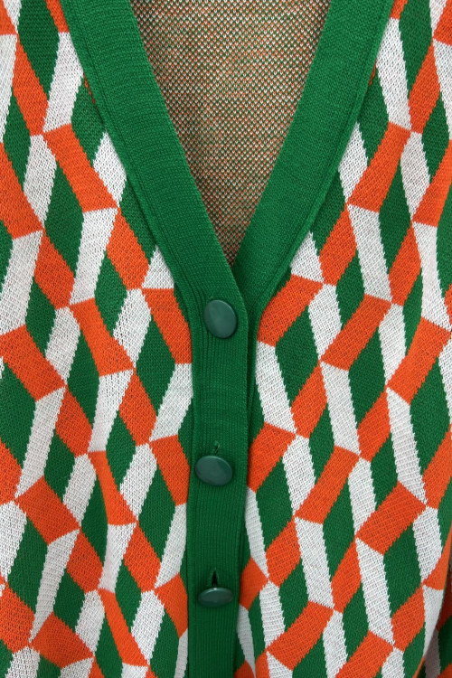 Amy Buttoned Knitted Cardigan Green