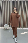 Emblem Sweat Suit Brown