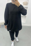 Emblem Sweat Suit Black