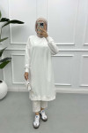 Embroidered Long Tunic White