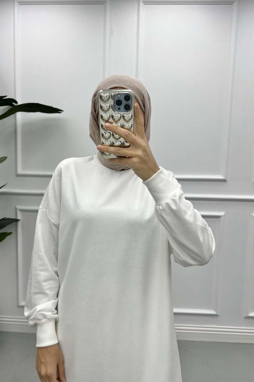 Embroidered Long Tunic White