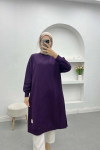 Embroidered Long Tunic Plum