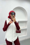 Asymmetric Cut Puffer Vest White