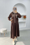 Asymmetric Cut Sweatshirt Brown