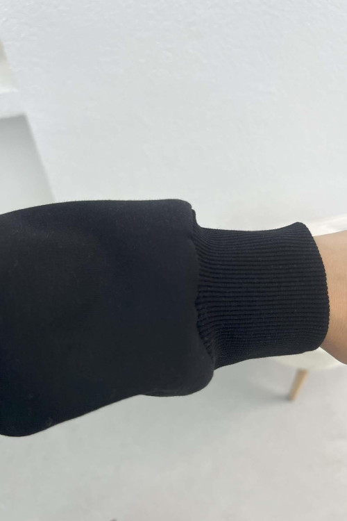 Asymmetric Cut Sweatshirt Black