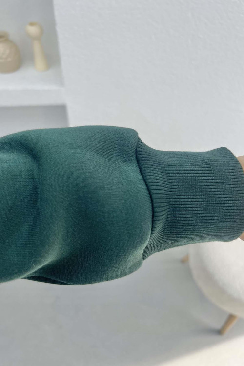 Asymmetric Cut Sweatshirt Emerald Green