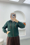 Asymmetric Cut Sweatshirt Emerald Green