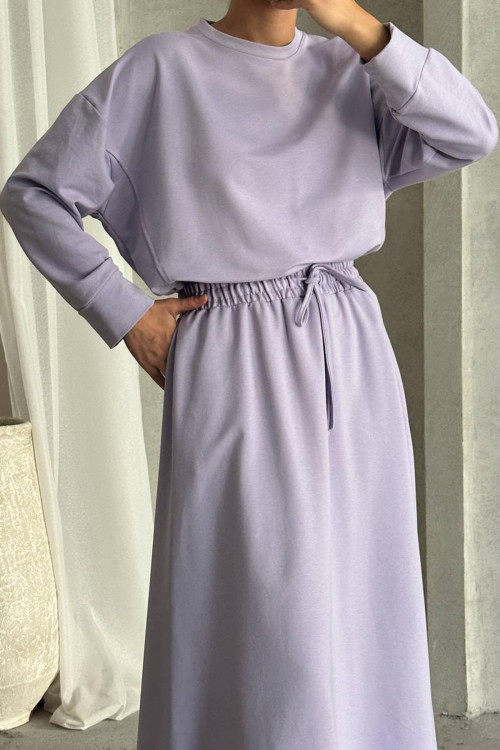 Asymmetric Cut Suit Lilac