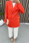 Lined Blazer Jacket Red