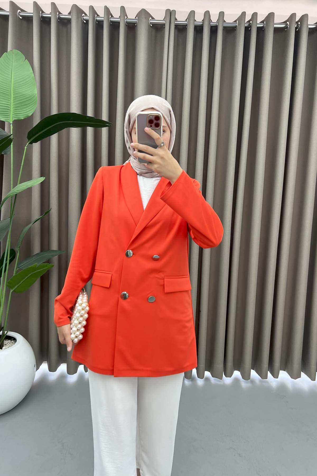 Lined Blazer Jacket Red