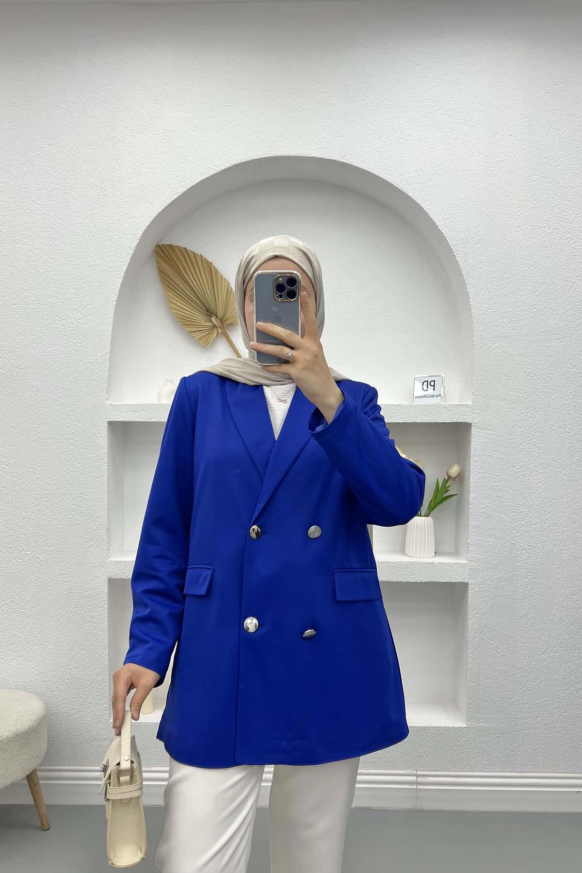 Lined Blazer Jacket Saxe Blue