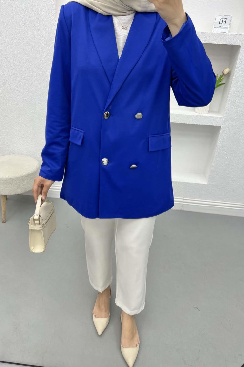 Lined Blazer Jacket Saxe Blue