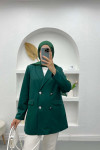 Lined Blazer Jacket Emerald Green