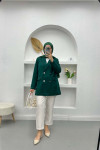 Lined Blazer Jacket Emerald Green