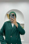 Lined Blazer Jacket Emerald Green