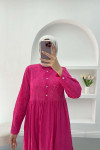 Lined Cutwork Dress Fuchsia