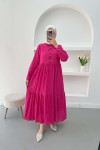 Lined Cutwork Dress Fuchsia