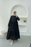 Lined Cutwork Dress Black