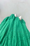 Lined Cutwork Dress Emerald Green