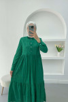 Lined Cutwork Dress Emerald Green