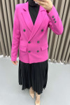 Lined Double Breasted Jacket Fuchsia