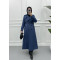 Lined Belted Buttoned Trench Coat Indigo