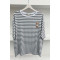 Teddy Bear Figured Striped T-Shirt Gray