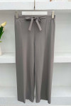 Tie Detailed Trousers Gray