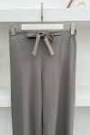 Tie Detailed Trousers Gray