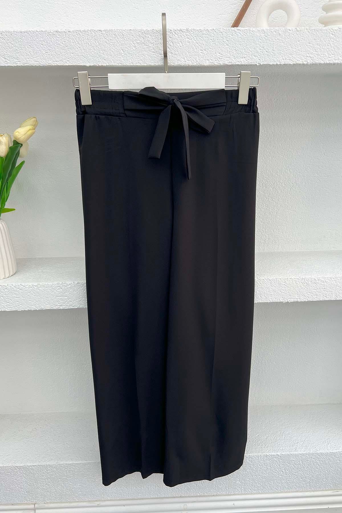 Tie Detailed Trousers Black