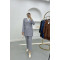 Laced Crepe Suit Light Gray