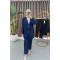 Tied Striped Suit Navy Blue