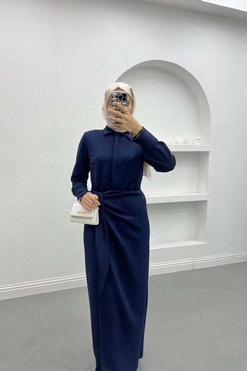 Tied Dress Navy Blue