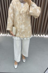 Tied Jacquard Jacket Camel