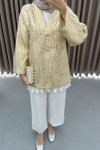 Tied Jacquard Jacket Gold