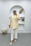 Tied Linen Kimono Stone