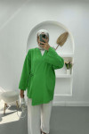 Tied Linen Kimono Green