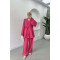 Tied Belted Suit Fuchsia