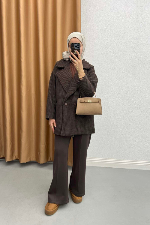 Herringbone Coat Bitter Coffee