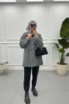 Herringbone Coat Dark-Grey