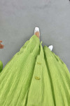 Balloon Sleeve Button Dress Pistachio Green