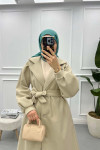 Balloon Sleeve Cashmere Coat Beige