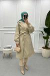 Balloon Sleeve Cashmere Coat Beige