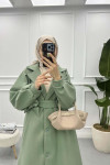 Balloon Sleeve Cashmere Coat Mint Green