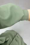 Balloon Sleeve Cashmere Coat Mint Green