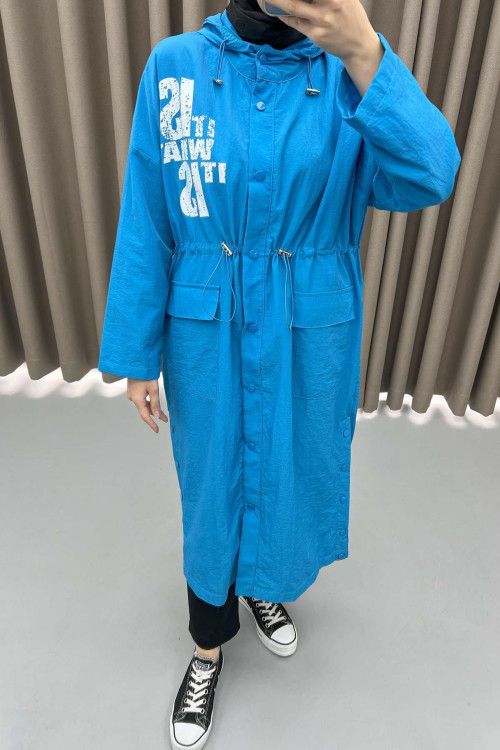 Printed Raincoat Blue