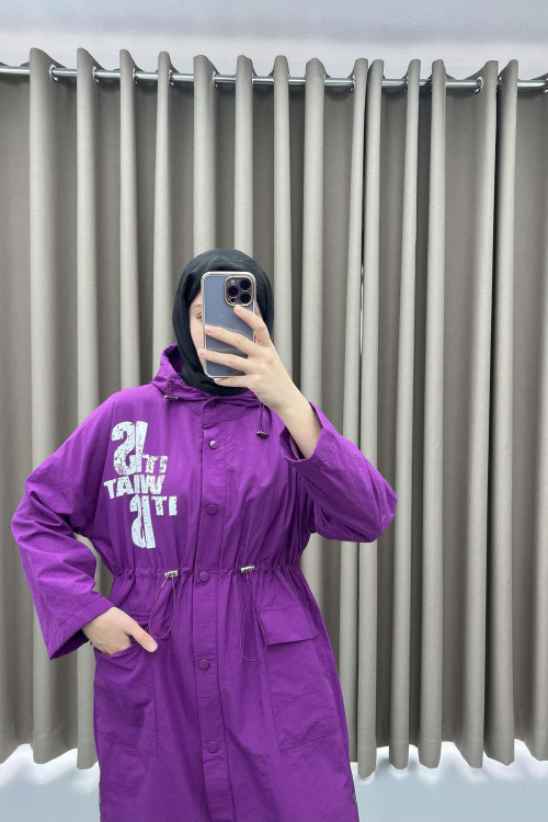 Printed Raincoat Purple