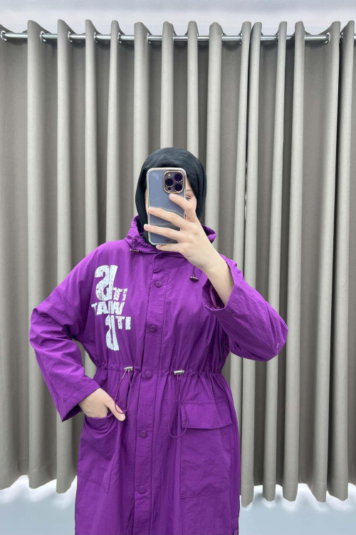 Printed Raincoat Purple