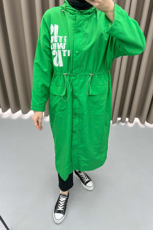 Printed Raincoat Green